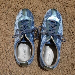 WOMENS VINTAGE BRIDGEWATER STUDIO VELVET SHOES BABY BLUE SIZE 6.5